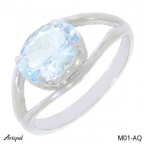 Ring M01-AQ with real Aquamarine