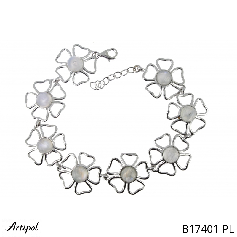 Bracelet B17401-PL with real Moonstone