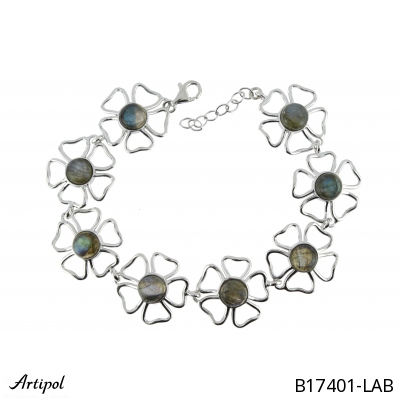 Bracelet B17401-LAB with real Labradorite