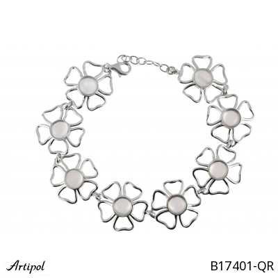 Bracelet B17401-QR with real Quartz rose