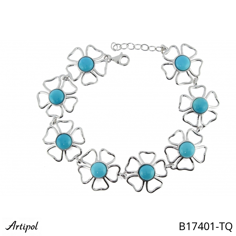 Bracelet B17401-TQ en Turquoise véritable