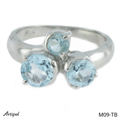 Ring M09-TB mit echter Blauem Topas
