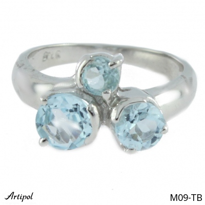 Ring M09-TB with real Blue topaz