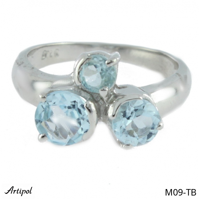 Ring M09-TB mit echter Blauem Topas