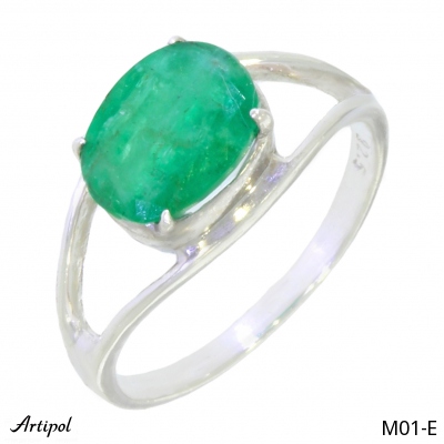 Ring M01-E with real Emerald