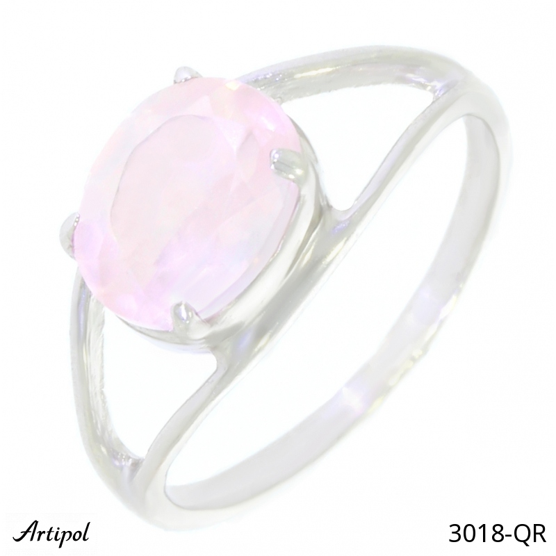 Ring 3018-QR with real Rose quartz