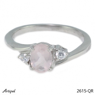 Ring 2615-QR with real Rose quartz