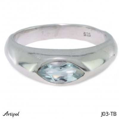 Bague J03-TB en Topaze bleue véritable