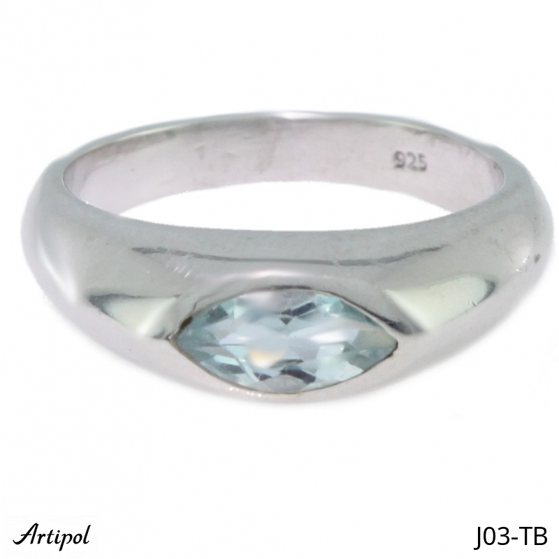 Ring J03-TB with real Blue topaz