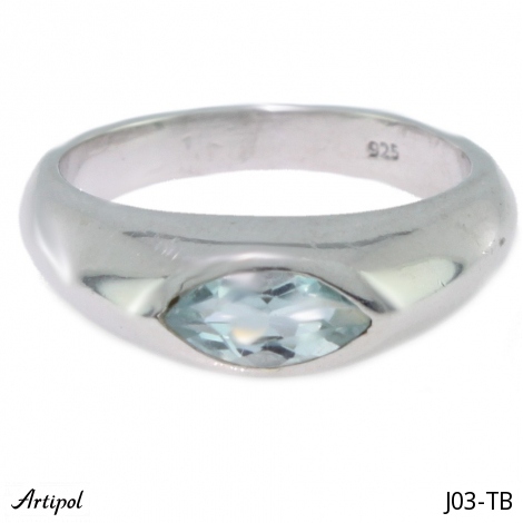 Ring J03-TB with real Blue Topaz