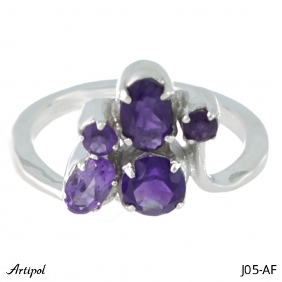 Ring J05-AF with real Amethyst