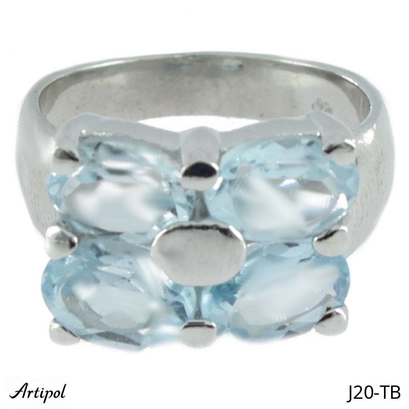 Ring J20-TB with real Blue topaz