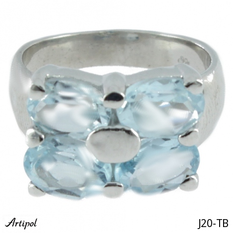 Ring J20-TB with real Blue topaz