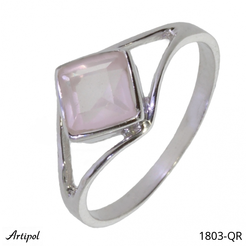 Ring 1803-QR with real Rose quartz