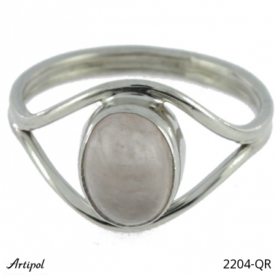 Ring 2204-QR with real Rose quartz
