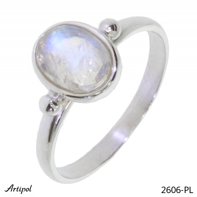Ring 2606-PL with real Rainbow Moonstone
