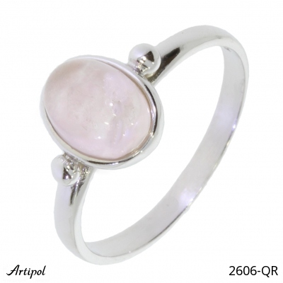 Ring 2606-QR with real Rose quartz