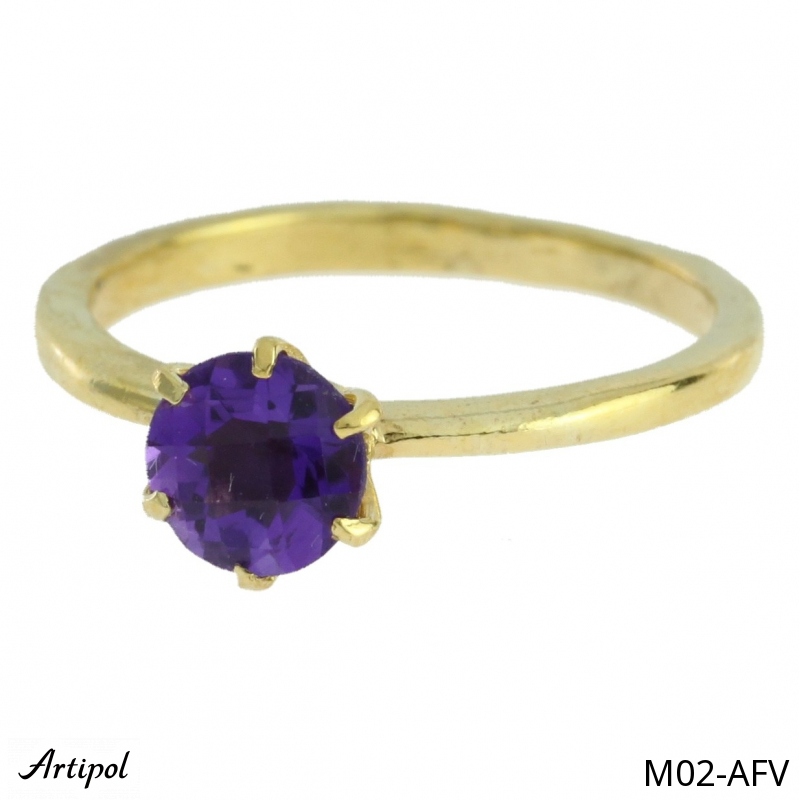 Ring M02-AFV with real Amethyst