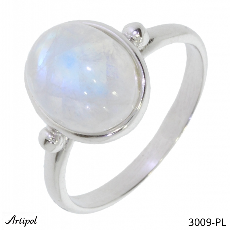 Ring 3009-PL with real Rainbow Moonstone