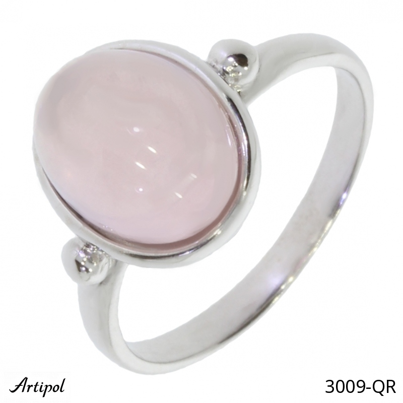 Ring 3009-QR with real Rose quartz