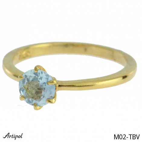 Ring M02-TBV mit echter vergoldetem blauen Topas