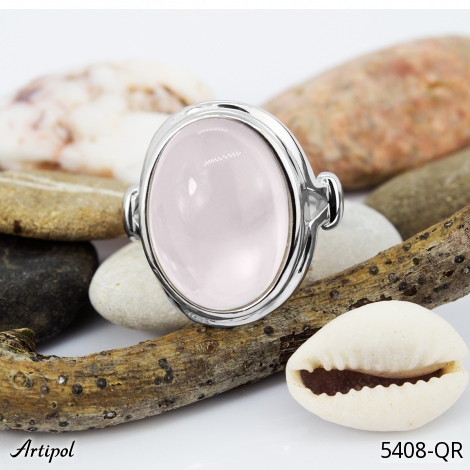Ring 5408-QR mit echter Rosenquarz