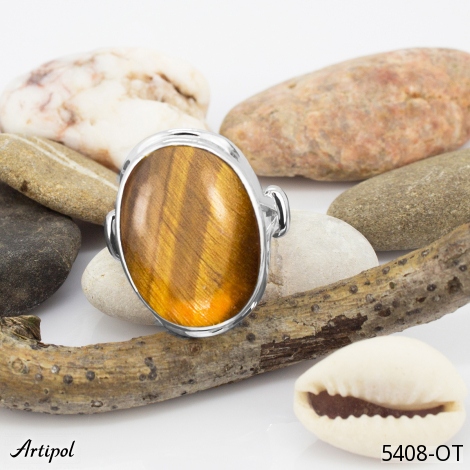Bague 5408-OT en Oeil de tigre véritable