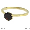 Ring M02-GV with real Red garnet gold plated