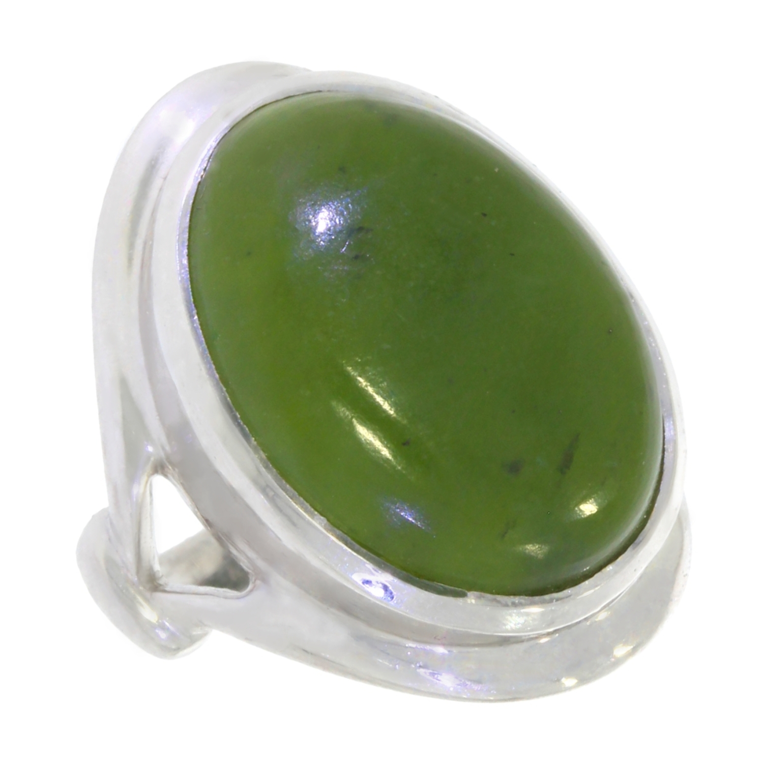 JYXJEWELRY Women's S925 Sterling Silver Green Jasper Ring - 8x10mm Oval With Zircon Accents - View #4