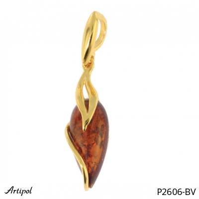 Pendant P2606-BV with real Amber