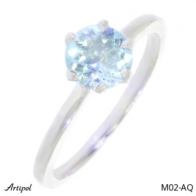 Ring M02-AQ with real Aquamarine
