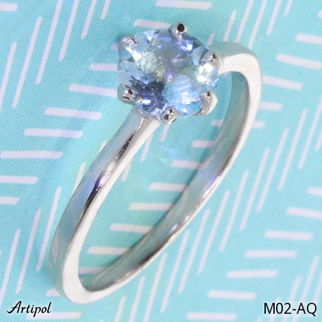 Bague M02-AQ en Aigue-marine véritable