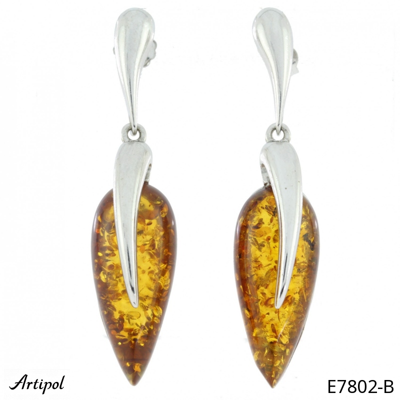 Boucles d'oreilles E7802-B en Ambre véritable