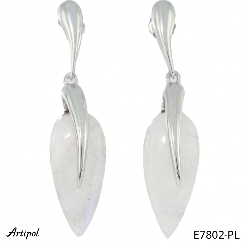 Earrings E7802-PL with real Moonstone