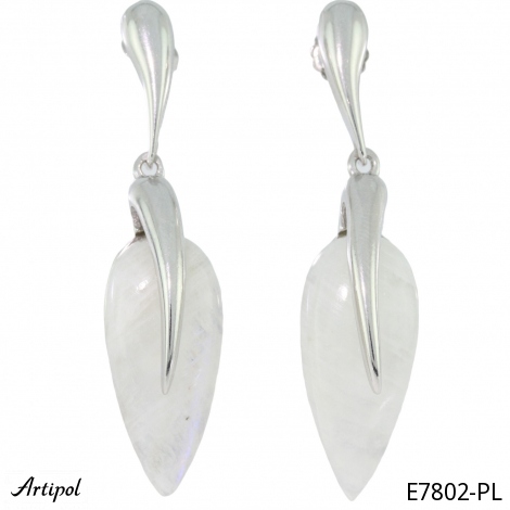 Earrings E7802-PL with real Moonstone