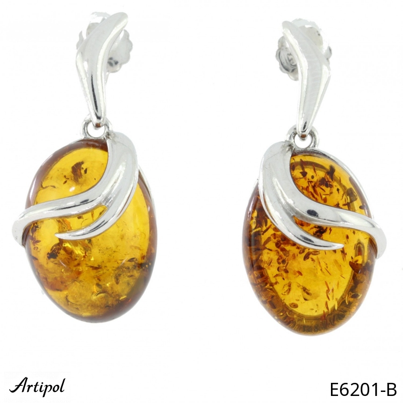 Boucles d'oreilles E6201-B en Ambre véritable