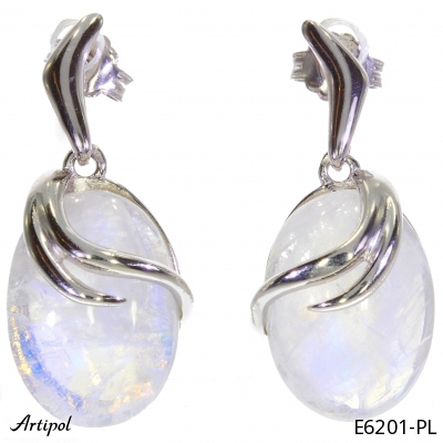 Earrings E6201-PL with real Moonstone