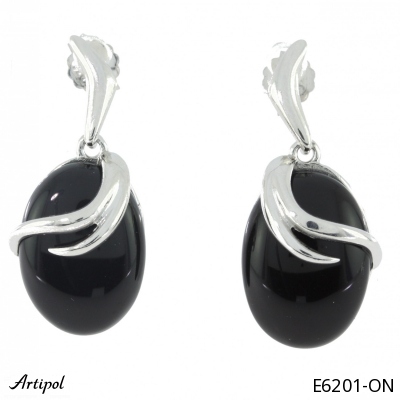 Boucles d'oreilles E6201-ON en Onyx noir véritable