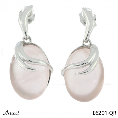 Earrings E6201-QR with real Rose Quartz