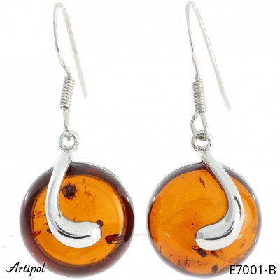 Earrings E7001-B with real Amber