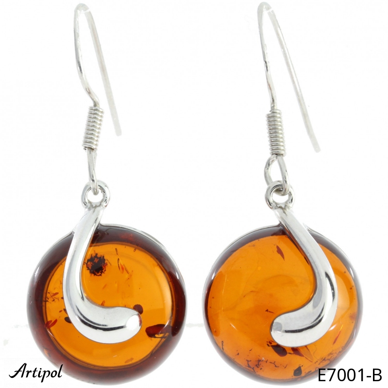Earrings E7001-B with real Amber