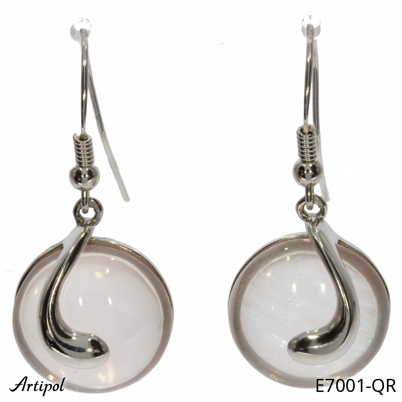 Earrings E7001-QR with real Rose quartz