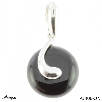 Pendentif P3406-ON en Onyx noir véritable