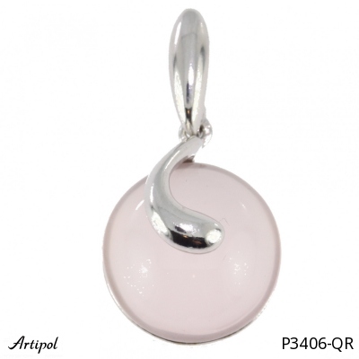 Pendentif P3406-QR en Quartz rose véritable