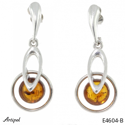 Earrings E4604-B with real Amber