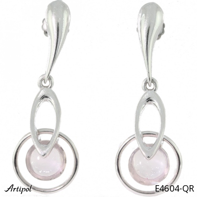 Earrings E4604-QR with real Rose quartz