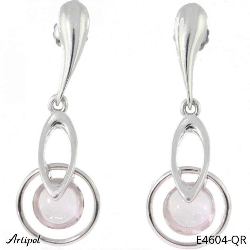 Earrings E4604-QR with real Rose Quartz