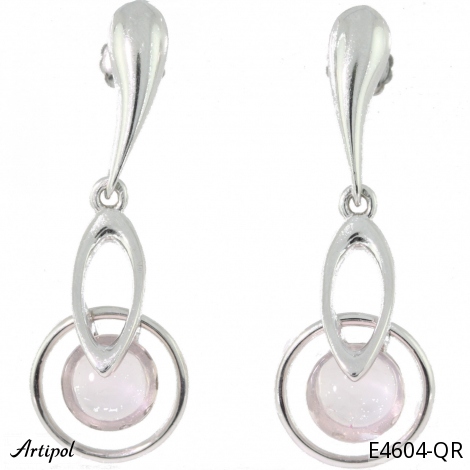 Earrings E4604-QR with real Rose Quartz