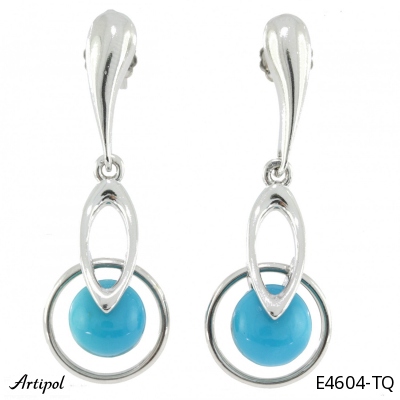 Earrings E4604-TQ with real Turquoise