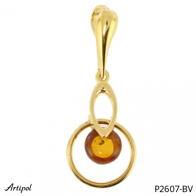 Pendant P2607-BV with real Amber